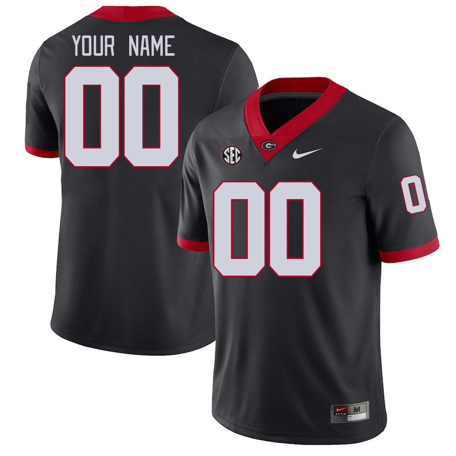 Custom Georgia Bulldogs Name And Number College Football Jerseys Stitched-Black